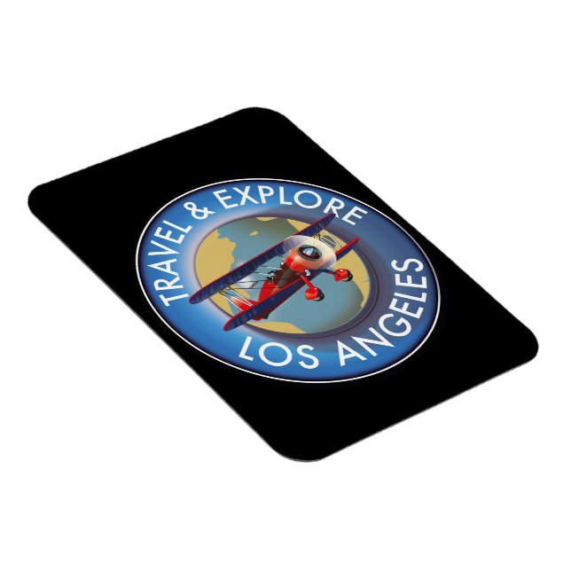Magnet Flexible Voyagez explorer le logo de Los Angeles (Côté Droit)