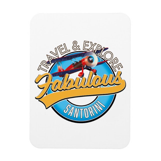 Magnet Flexible Voyagez & Explorez la Fabuleuse Santorin (Vertical)