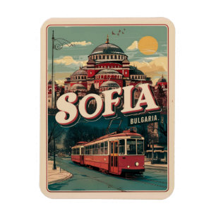 Magnet Flexible Voyagez Sofia, Bulgarie cadeaux vintage et souveni