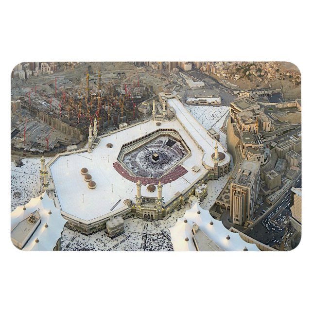 Magnet Flexible Vue aérienne de la Kaaba, Masjid al-Haram & Mecque (Horizontal)