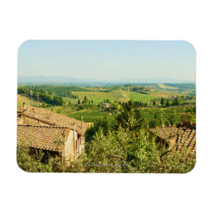 Magnet Flexible Vue courbe des maisons avec le vignoble dans