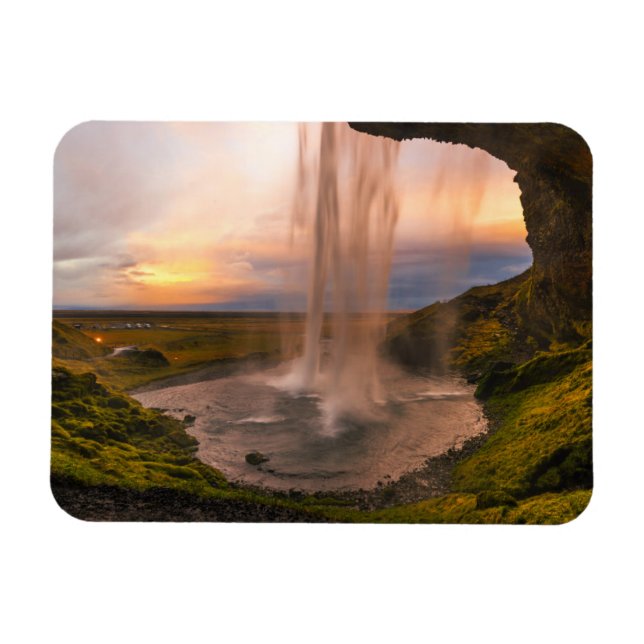 Magnet Flexible Vue de la cascade Islande Seljalandsfoss (Horizontal)