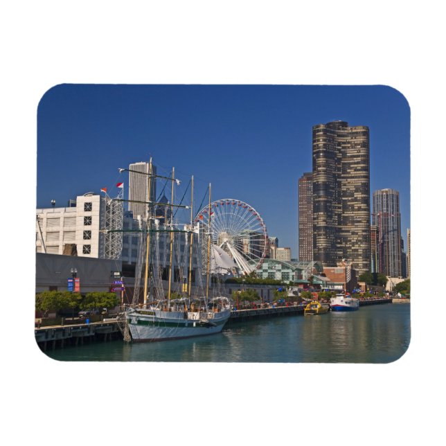 Magnet Flexible Vue de la Marine Pier 2 de Chicago (Horizontal)