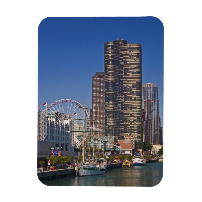 Magnet Flexible Vue de la Navy Pier de Chicago (Vertical)