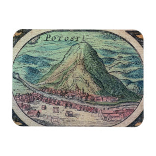 Magnet Flexible Vue de la ville de Potosi, Bolivie, avec son famo