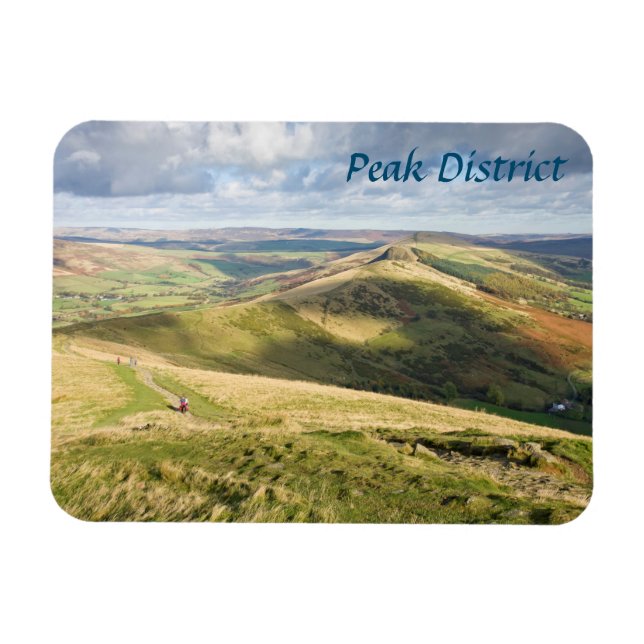 Magnet Flexible Vue de Mam Tor, Peak District photo souvenir (Horizontal)