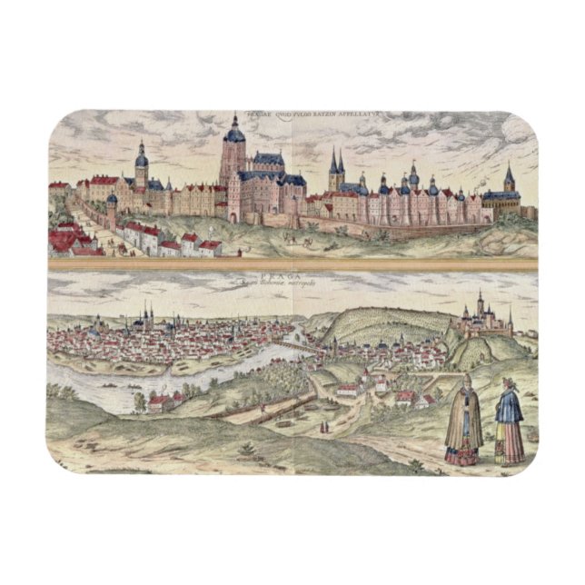 Magnet Flexible Vue de Prague montrant (ci-dessus) le Palais Impér (Horizontal)