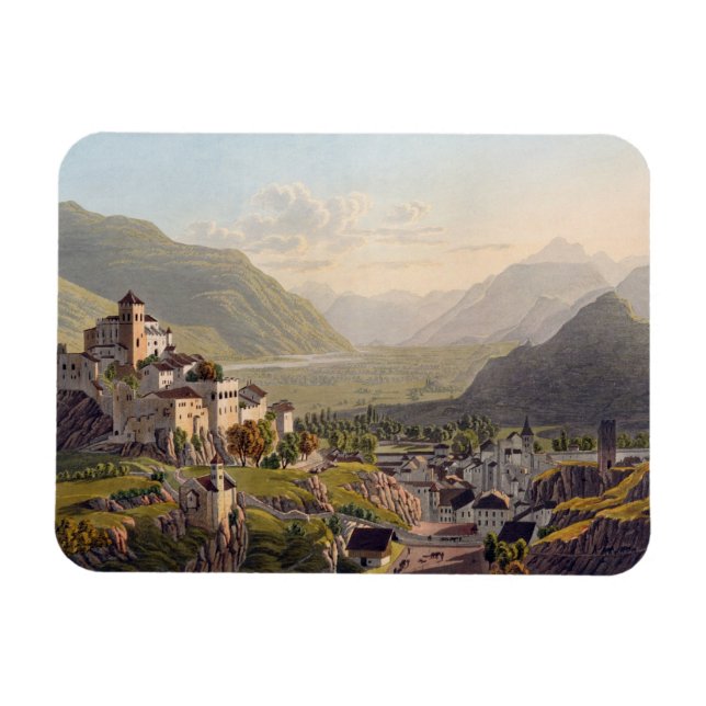 Magnet Flexible Vue de Sion, illustration de 'Voyage Pittoresqu (Horizontal)