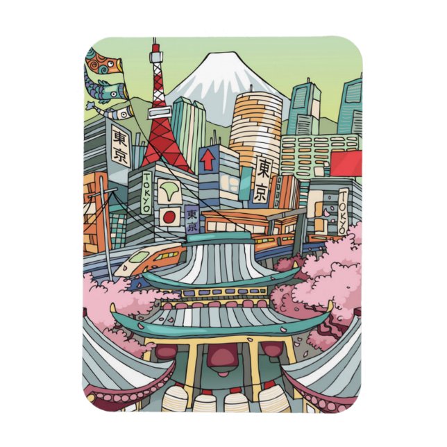 Magnet Flexible Vue de Tokyo (Vertical)