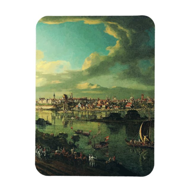 Magnet Flexible Vue de Varsovie depuis Praga par Bernardo Bellotto (Vertical)