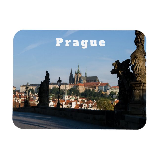 Magnet Flexible Vue du Château depuis le pont Charles à Prague (Horizontal)