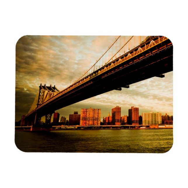 Magnet Flexible Vue du pont de Manhattan du côté de Brooklyn (NYC) (Horizontal)
