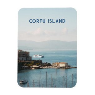 Magnet Flexible Vue du port de la ville de Corfou, Voyage