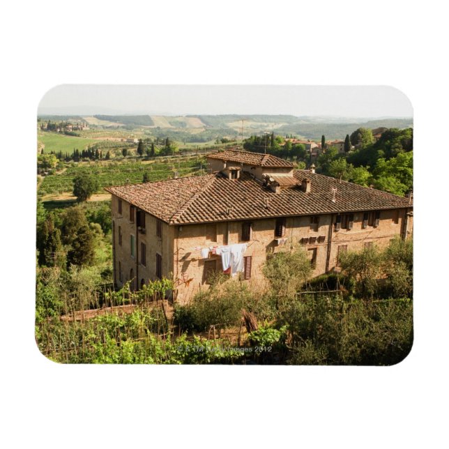 Magnet Flexible Vue en grand angle d'un bâtiment, San Gimignano, (Horizontal)