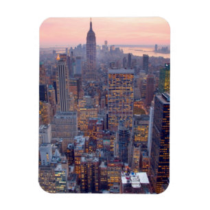 Magnet Flexible Vue large de Manhattan au coucher du soleil