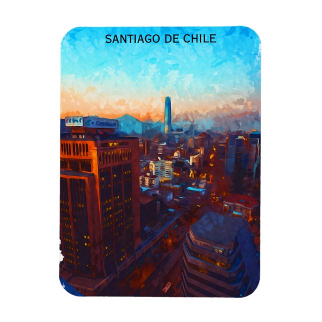 Magnet Flexible Vue Skyline Santiago du Chili (Vertical)