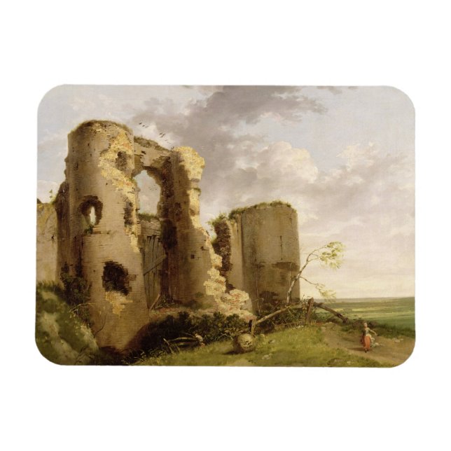 Magnet Flexible Vue sur la Porte Ouest du Château de Pevensey, Sus (Horizontal)
