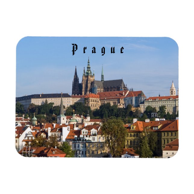 Magnet Flexible Vue sur la vieille ville et le château de Prague,  (Horizontal)