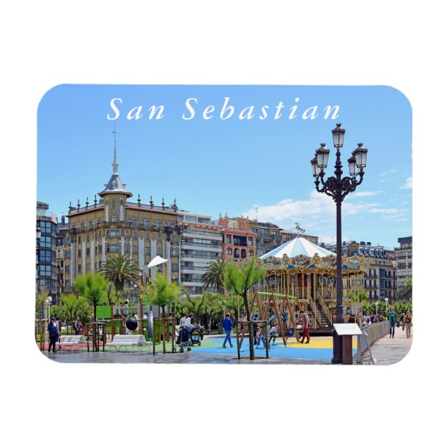 Magnet Flexible Vue sur la ville de San Sebastian par beau temps. (Horizontal)
