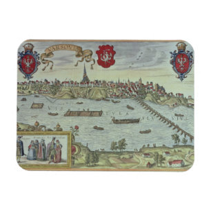Magnet Flexible Vue sur la ville de Varsovie à côté de la rivière 