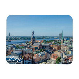 Magnet Flexible Vue sur le centre ville de Riga d'en haut