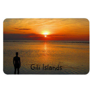 Magnet Flexible vue sur le coucher de soleil des îles gili