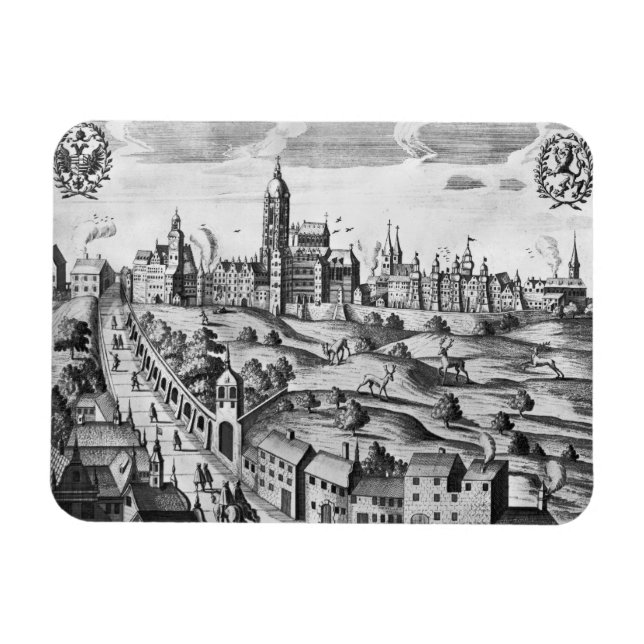 Magnet Flexible Vue sur Prague montrant le Palais Impérial et le (Horizontal)