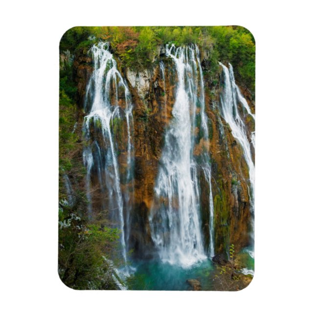 Magnet Flexible Vue surélevée d'une cascade, Croatie (Vertical)