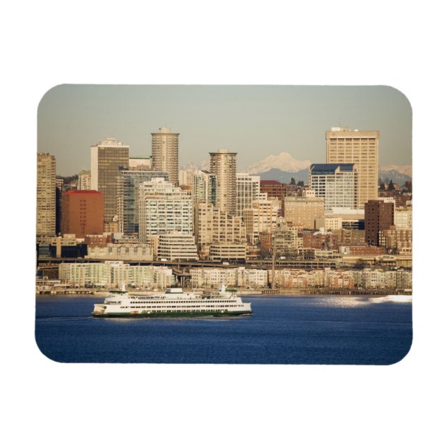 Magnet Flexible WA, Seattle, panorama de Seattle et Elliott Bay (Horizontal)