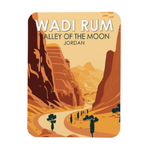 Magnet Flexible Wadi Rum Jordan Travel Art Vintage
