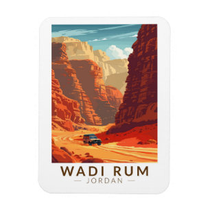 Magnet Flexible Wadi Rum Jordan Travel Art Vintage