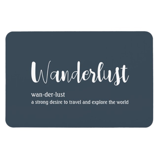 Magnet Flexible Wanderlust définition blanc gris bleu couleur (Horizontal)