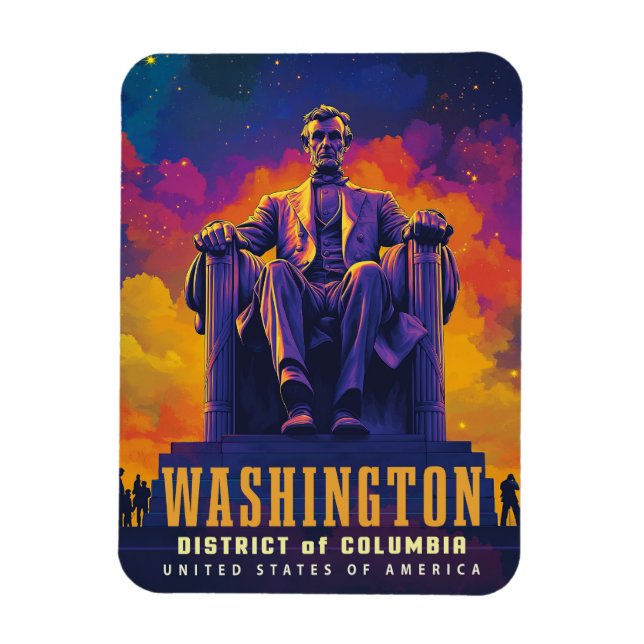 Magnet Flexible Washington D.C. avec Lincoln Memorial (Vertical)