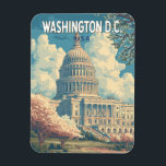 Magnet Flexible Washington DC Capitol Travel Art Vintage<br><div class="desc">Washington,  DC conception de voyage vectoriel rétro. Washington,  DC,  la capitale des États-Unis,  est remplie de monuments emblématiques,  de musées de classe mondiale et d'une riche signification historique.</div>