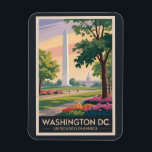 Magnet Flexible Washington DC Illustration Travel Art Vintage<br><div class="desc">Washington,  DC conception de voyage vectoriel rétro. Washington,  DC,  la capitale des États-Unis,  est remplie de monuments emblématiques,  de musées de classe mondiale et d'une riche signification historique.</div>