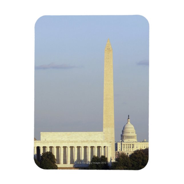 Magnet Flexible Washington DC Skyline avec US Capitol Building (Vertical)