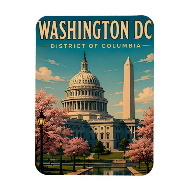 Magnet Flexible Washington DC USA Souvenir de monument  (Vertical)