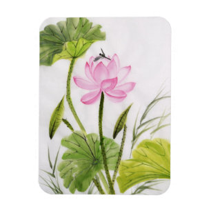 Magnet Flexible Watercolor Painting of Lotus Flower 2