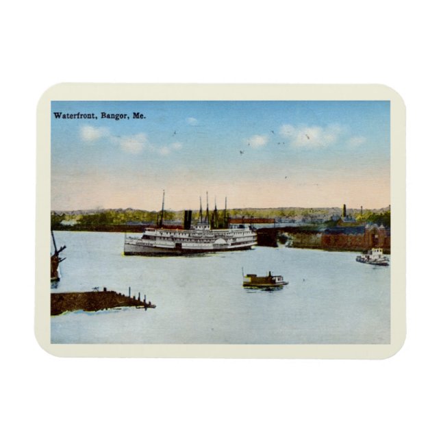 Magnet Flexible Waterfront, Bangor, Maine Style Vintage (Horizontal)