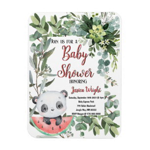 Magnet Flexible Watermelon Panda Watercolor Baby shower