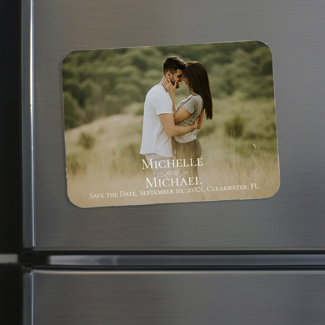 Magnet Flexible Wedding Save the date Minimalist Simple Photo (Créateur téléchargé)