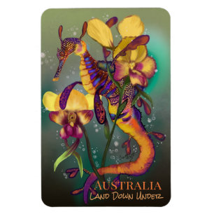 Magnet Flexible Weedy Seadragon avec orchidées