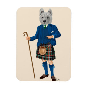 Magnet Flexible West Highland Terrier à Kilt