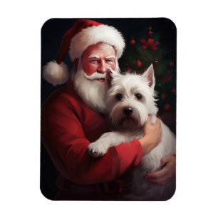 Magnet Flexible West Highland White Terrier Santa Claus Noël