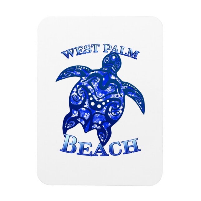 Magnet Flexible West Palm Beach Floride Vacances Tortue Tribale (Vertical)