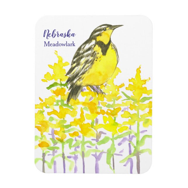 Magnet Flexible Western Meadowlark Goldenrod Fleur sauvage jaune (Vertical)