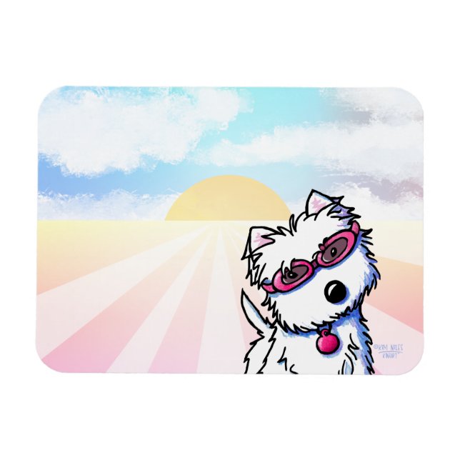 Magnet Flexible Westie Soleil d'été (Horizontal)