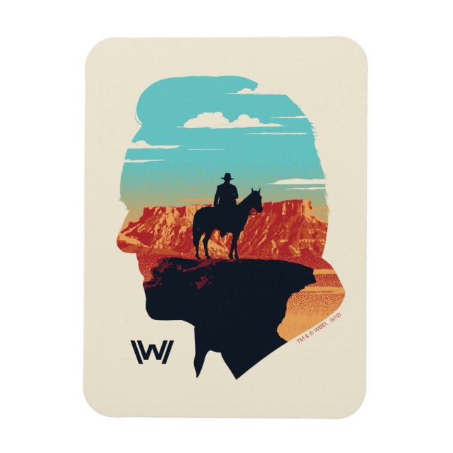 Magnet Flexible Westworld | Dr Ford Silhouette Of Man en noir (Vertical)