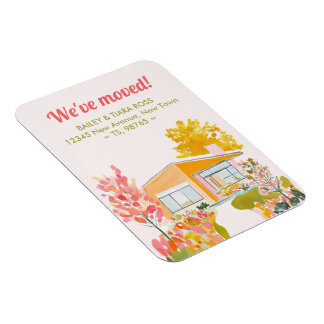 Magnet Flexible We've Moved Mid-Century Modern Fall Colors