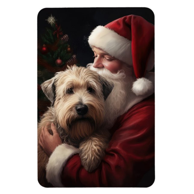 Magnet Flexible Wheaton Terrier Avec Noël Festif Du Père Noël (Vertical)